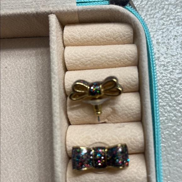 Kate Spade Glitter Bow Earrings - Multicolor and Gold - Picture 3 of 3